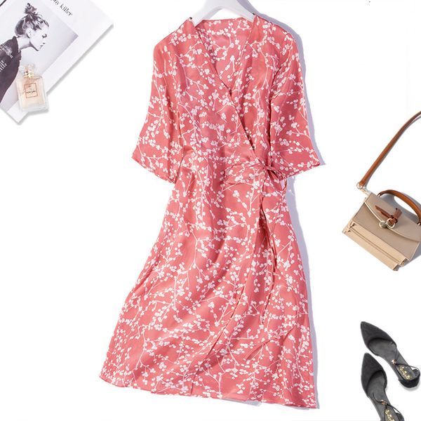 dress women's 100% pure silk long midi wrap dress v neck short sleeve pink printed l xl jn404, Black;gray
dress women's 100% pure silk long midi wrap dress v neck short sleeve pink printed l xl jn404, Black;gray