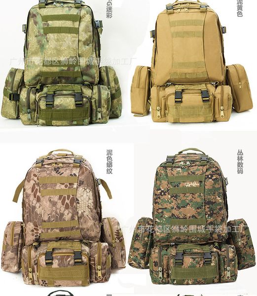 55l multifunctional combination backpack, tactical mountaineering bag, cycling sport, outdoor backpack, field waterproof backpack
55l multifunctional combination backpack, tactical mountaineering bag, cycling sport, outdoor backpack, field waterproof backpack
