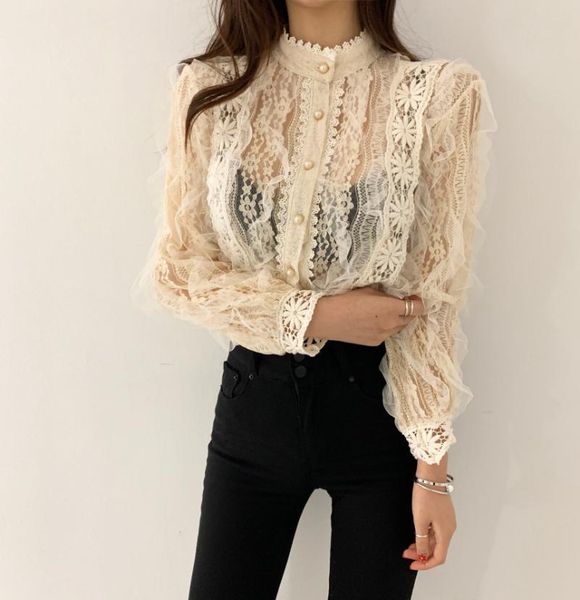 women's blouses & shirts women fashion crochet arrival ladies lace shirt hook flower long sleeve loose stand collar blouse, White
women's blouses & shirts women fashion crochet arrival ladies lace shirt hook flower long sleeve loose stand collar blouse, White