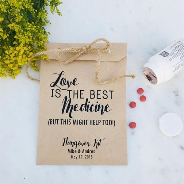 gift wrap personalize wedding hangover kit bags - love is the favor bags customize printed on kraft brown paper
gift wrap personalize wedding hangover kit bags - love is the favor bags customize printed on kraft brown paper