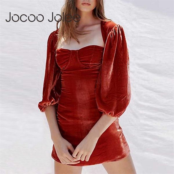 women velvet slim elegant winter half lartern sleeve slash neck knitted mini dresses casual party dress 210416, Black;gray
women velvet slim elegant winter half lartern sleeve slash neck knitted mini dresses casual party dress 210416, Black;gray