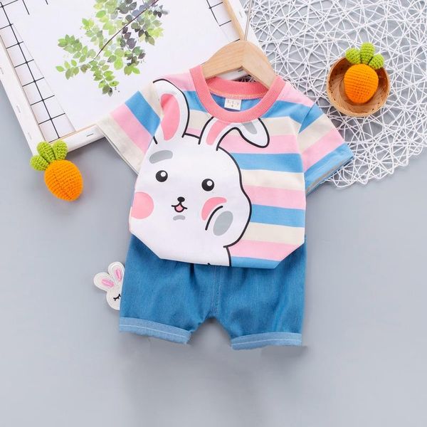 clothing sets summer baby girl fashion cotton cute cartoon round neck short sleeve jeans suit, White
clothing sets summer baby girl fashion cotton cute cartoon round neck short sleeve jeans suit, White