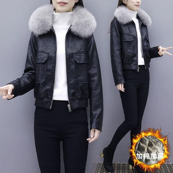 women's leather & faux women oversize pu blouses 2021 spring autumn black basic coat turn-down collar motor biker jacket q36
women's leather & faux women oversize pu blouses 2021 spring autumn black basic coat turn-down collar motor biker jacket q36
