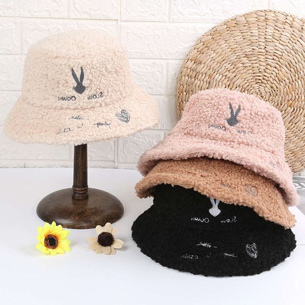 sun hat korean plush fisherman's autumn winter super fire bunny embroidered versatile warm lamb cashmere basin hat, Blue;gray
sun hat korean plush fisherman's autumn winter super fire bunny embroidered versatile warm lamb cashmere basin hat, Blue;gray