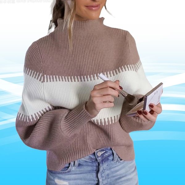 color-block knitted turtleneck sweater women autumn winter ladies korean striped sweaters female jumper womens pullovers 210603, White;black
color-block knitted turtleneck sweater women autumn winter ladies korean striped sweaters female jumper womens pullovers 210603, White;black