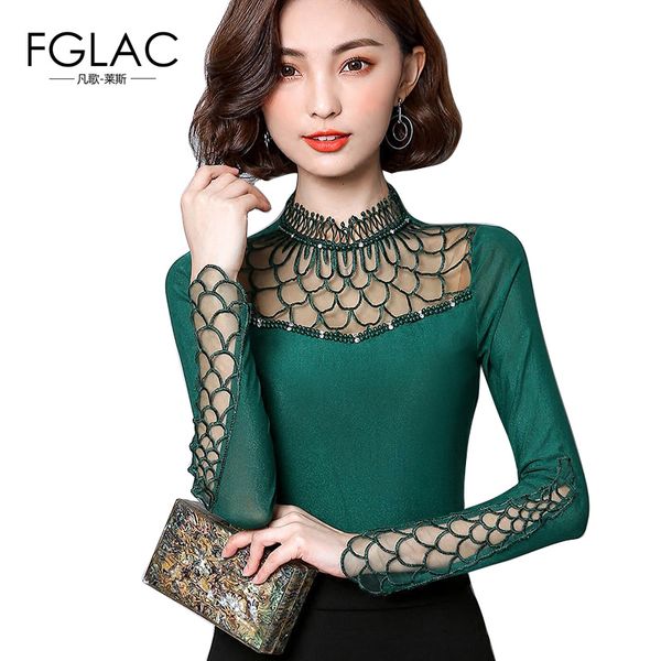 fglac s-4xl women blouse shirt 2021 fashion long sleeve shirt women hollow out lace elegant slim plus size mesh, White
fglac s-4xl women blouse shirt 2021 fashion long sleeve shirt women hollow out lace elegant slim plus size mesh, White