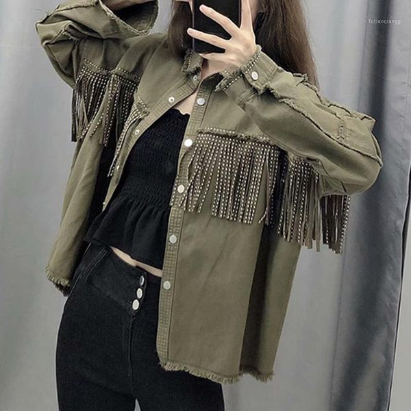 men's jackets 2021 fashion vintage fringe beaded loose denim jacket coat women tassel long sleeve frayed trim ladies outerwear chaqueta, Black;brown
men's jackets 2021 fashion vintage fringe beaded loose denim jacket coat women tassel long sleeve frayed trim ladies outerwear chaqueta, Black;brown