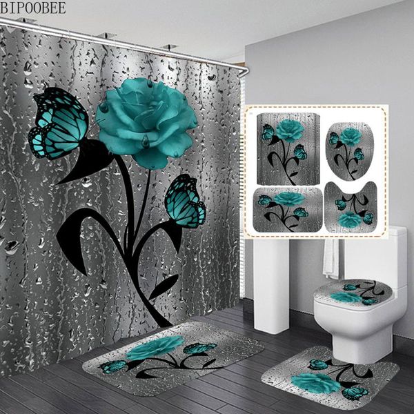 butterfly flowers bathroom curtains set green rose flower shower curtain anti-slip rug toilet lid cover bath mats rugs
butterfly flowers bathroom curtains set green rose flower shower curtain anti-slip rug toilet lid cover bath mats rugs