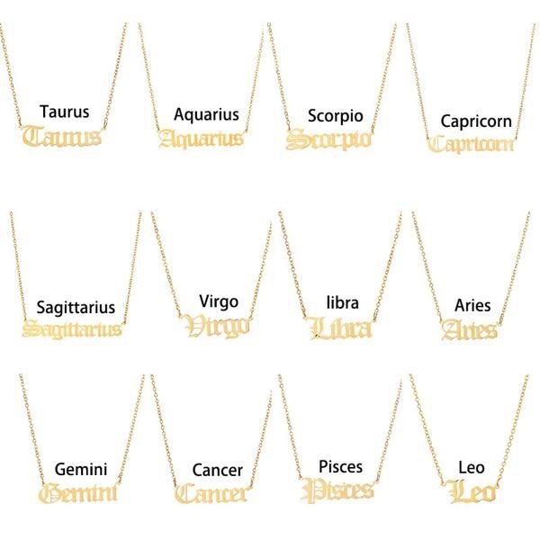 stainless steel gold chains horoscope necklace pendant 12 constellation necklace women necklaces fashion jewelry, Silver
stainless steel gold chains horoscope necklace pendant 12 constellation necklace women necklaces fashion jewelry, Silver