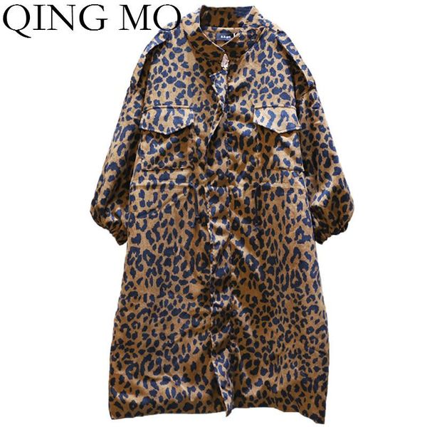 women's trench coats qing mo women leopard printed coat 2021 safari style female wide waisted loose zqy5760, Tan;black
women's trench coats qing mo women leopard printed coat 2021 safari style female wide waisted loose zqy5760, Tan;black