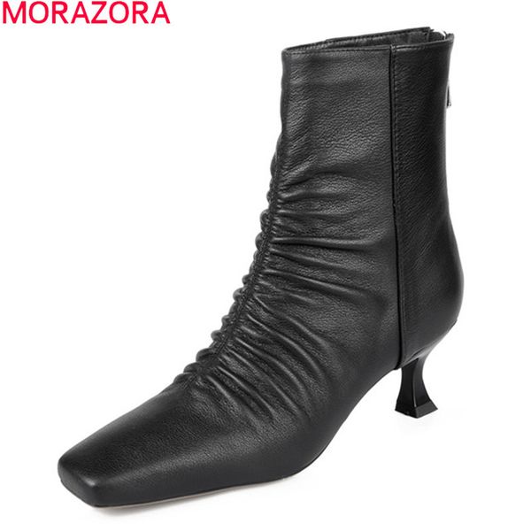 morazora genuine leather boots fashion square toe high heels ladies shoes autumn winter fold ankle boots for woman 210506, Black
morazora genuine leather boots fashion square toe high heels ladies shoes autumn winter fold ankle boots for woman 210506, Black