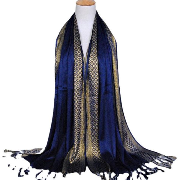 scarves fashion spring summer gold silk scarf long tassel shiny multi-color optional muslim, Blue;gray
scarves fashion spring summer gold silk scarf long tassel shiny multi-color optional muslim, Blue;gray