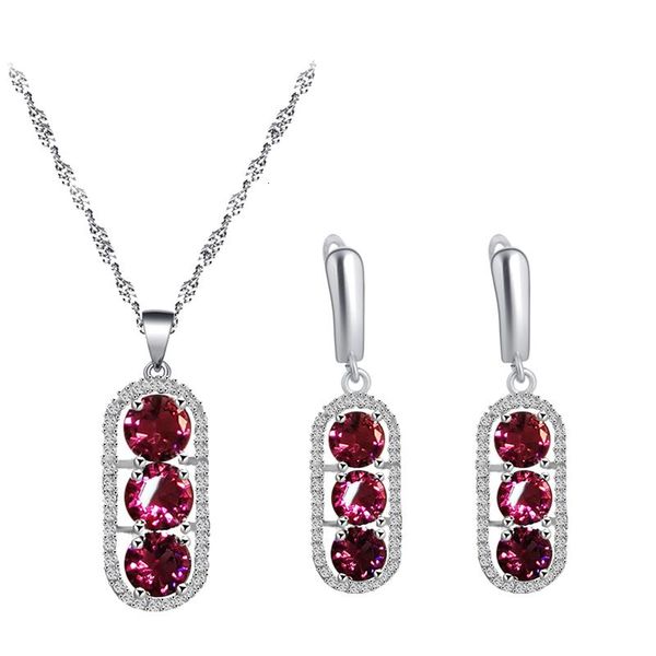 earrings & necklace fashion silver plated rose red zircon pendant jewelry set classic party gift js847
earrings & necklace fashion silver plated rose red zircon pendant jewelry set classic party gift js847