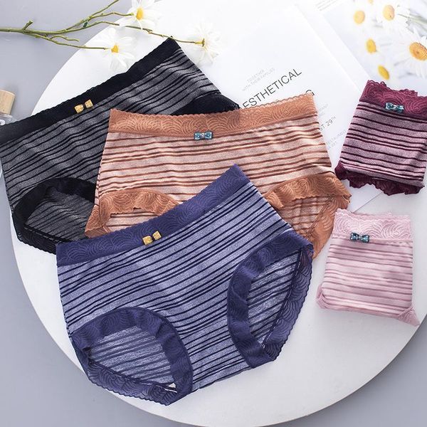 women's underwear seamless panties ladies ice silk thin cotton mid-waist close-fitting comfortable fashionable striped, Black;pink
women's underwear seamless panties ladies ice silk thin cotton mid-waist close-fitting comfortable fashionable striped, Black;pink
