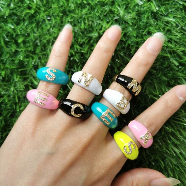 cluster rings 10pcs fashion enamel cz paved initials alphabet diy name ring for women classic jewelry engagement letter finger, Golden;silver
cluster rings 10pcs fashion enamel cz paved initials alphabet diy name ring for women classic jewelry engagement letter finger, Golden;silver