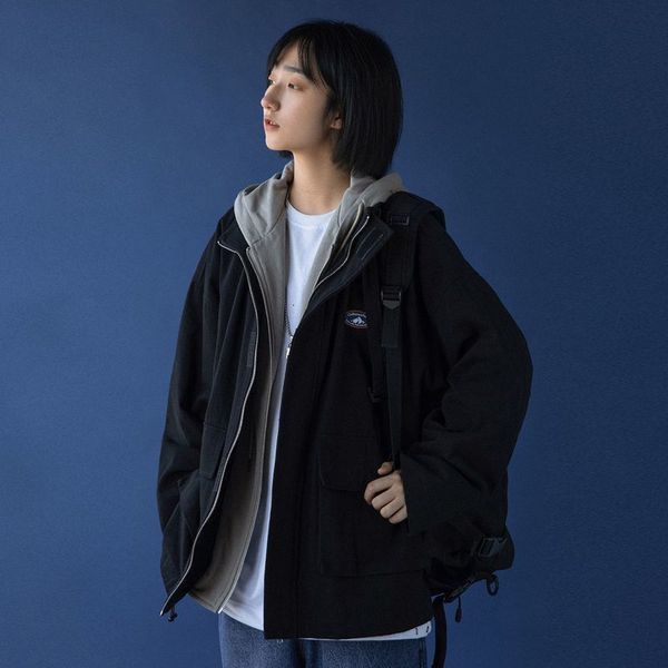 women's jackets false two-piece female cargo jacket spring korean fashion releases all-match trend black punk varsity with hoodie txzn, Black;brown
women's jackets false two-piece female cargo jacket spring korean fashion releases all-match trend black punk varsity with hoodie txzn, Black;brown