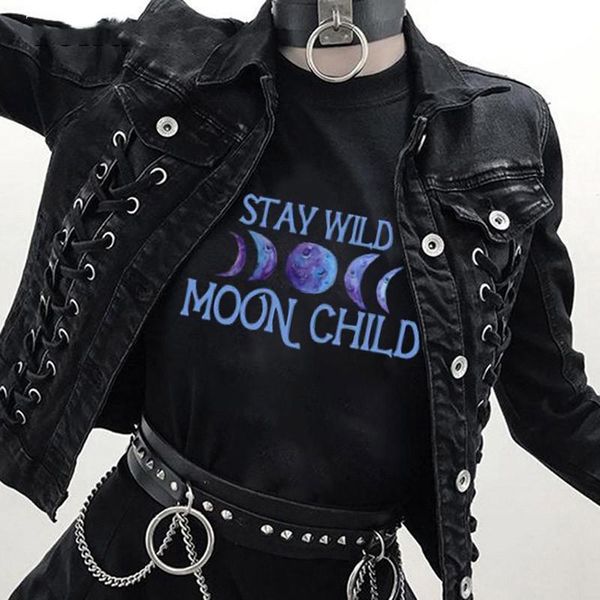 women's t-shirt graphic tshirt stay wild moon child letter print hartajuku short sleeve goth tshirts for women tees fashion funny, White
women's t-shirt graphic tshirt stay wild moon child letter print hartajuku short sleeve goth tshirts for women tees fashion funny, White