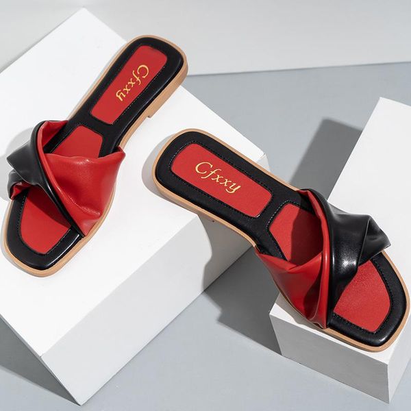 slippers summer women's shoes casual female color matching personalized flat bottom ladies sandal fashion, Black
slippers summer women's shoes casual female color matching personalized flat bottom ladies sandal fashion, Black