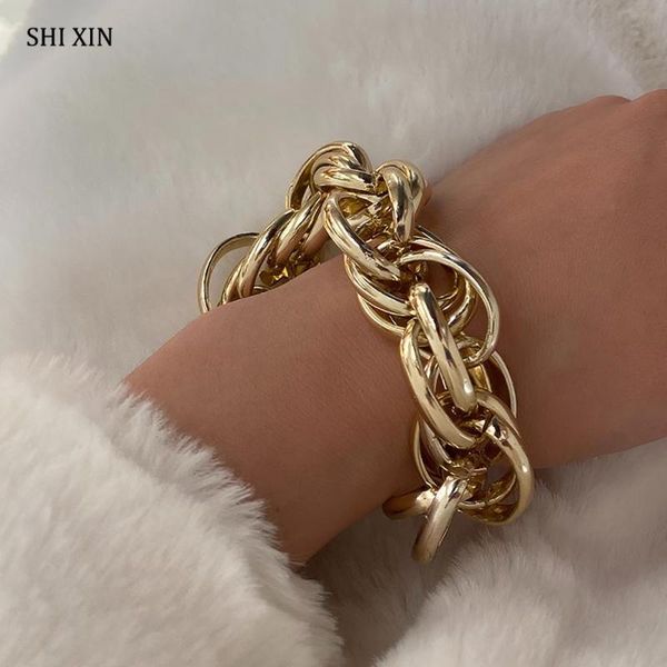 layered link chunky chain bracelet for women punk gold/silver color charm bracelets bangles femme 2021 hand jewelry link,, Black
layered link chunky chain bracelet for women punk gold/silver color charm bracelets bangles femme 2021 hand jewelry link,, Black
