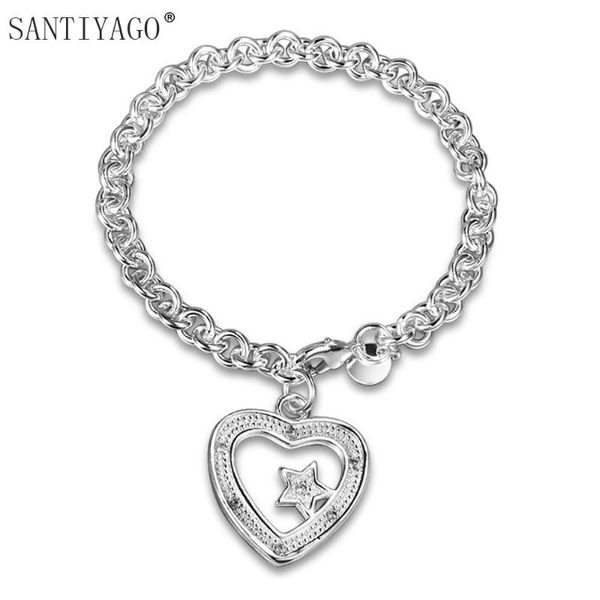 charm bracelets santiyago oval chain silver sweetheart label bracelet women fashion zircon jewelry heart, Golden;silver
charm bracelets santiyago oval chain silver sweetheart label bracelet women fashion zircon jewelry heart, Golden;silver