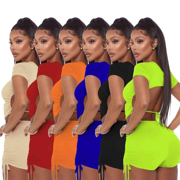 women tracksuits sport suits designers clothes 2021 short sleeve shorts open back pleated sports suit summer dresses, Gray
women tracksuits sport suits designers clothes 2021 short sleeve shorts open back pleated sports suit summer dresses, Gray