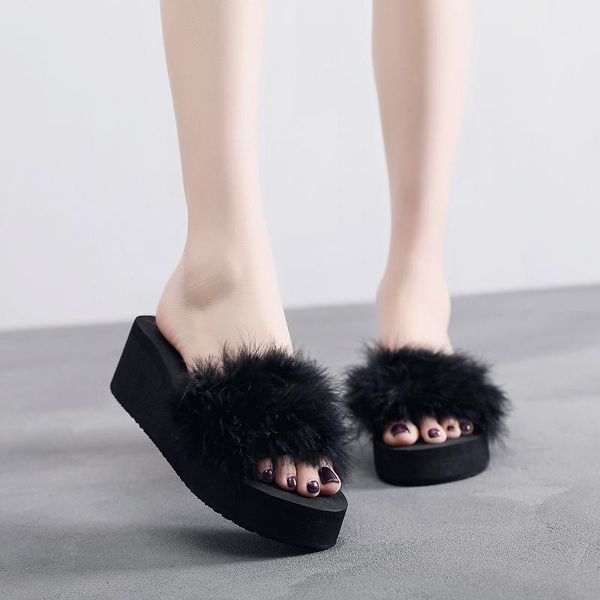 women furry slippers ladies shoes cute plush ostrich hair fluffy sandals women's fur winter warm mtx77, Black
women furry slippers ladies shoes cute plush ostrich hair fluffy sandals women's fur winter warm mtx77, Black