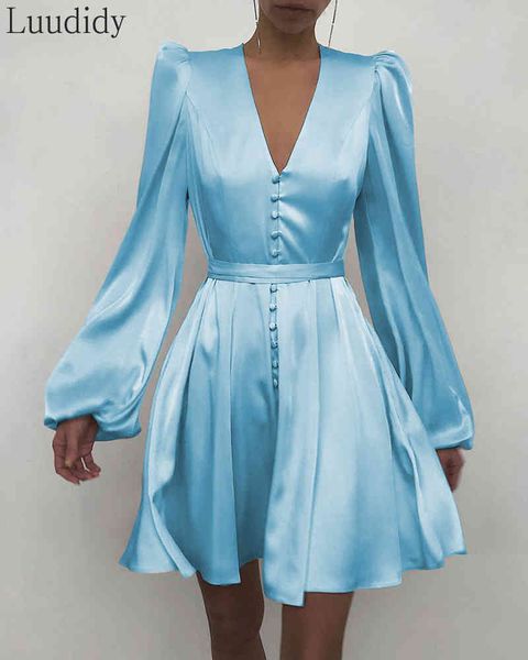 women v neck vintage lantern sleeve ruched button front shirt dress elegant fashion dresses x0521, Black;gray
women v neck vintage lantern sleeve ruched button front shirt dress elegant fashion dresses x0521, Black;gray