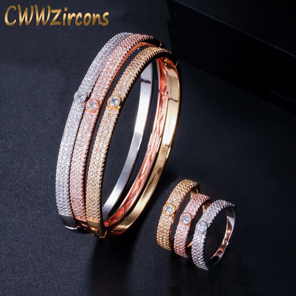 jewelry sets cwwzircons luxury round bangle ring fashion dubai gold and silver color bridal for women wedding accessories t343, Black
jewelry sets cwwzircons luxury round bangle ring fashion dubai gold and silver color bridal for women wedding accessories t343, Black