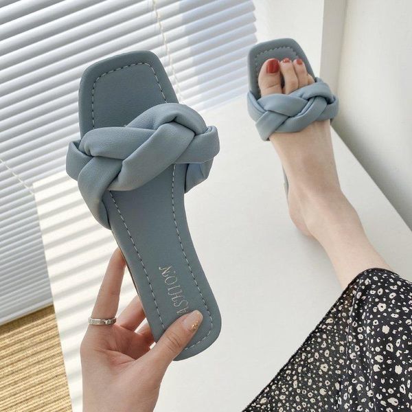 women's flip flops 2021 weave flat-bottomed outside ladies slippers fashion square head solid leisure shoes woman slides, Black
women's flip flops 2021 weave flat-bottomed outside ladies slippers fashion square head solid leisure shoes woman slides, Black