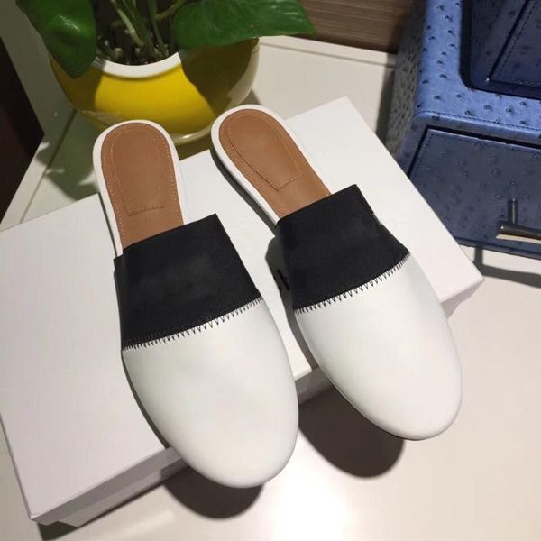 women flat slippers summer genuine leather round toe outside slides mixed color luxury design ladies shoes zapatillas mujer, Black
women flat slippers summer genuine leather round toe outside slides mixed color luxury design ladies shoes zapatillas mujer, Black