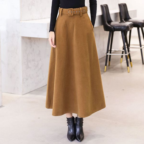 winter women's wool maxi skirts with belt fashion vintage woolen skirt female streetwear casual saia longa wine red 610d 210420, Black
winter women's wool maxi skirts with belt fashion vintage woolen skirt female streetwear casual saia longa wine red 610d 210420, Black