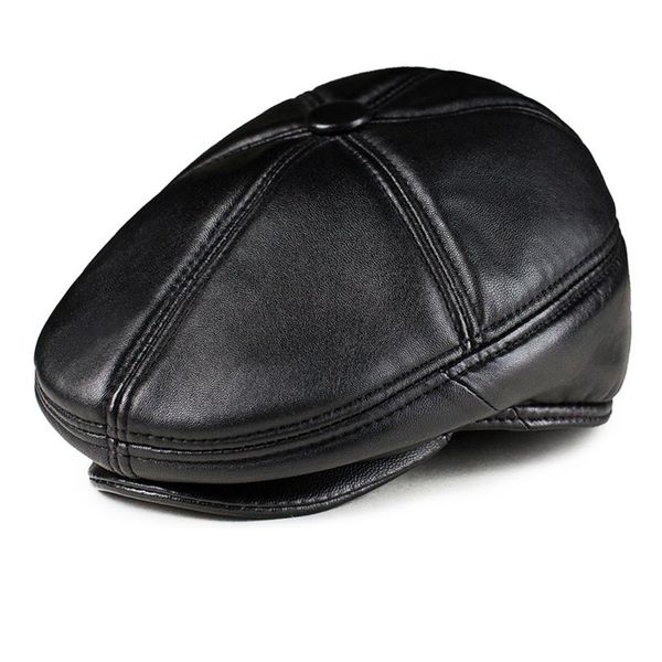 berets black natural leather beret for men women autumn winter thick warm genuine sheepskin cabbie cap hat flat, Blue;gray
berets black natural leather beret for men women autumn winter thick warm genuine sheepskin cabbie cap hat flat, Blue;gray