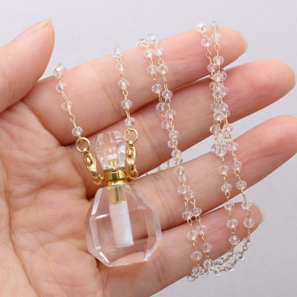 pendant necklaces charming necklace natural stone clear quartz perfume bottle for women party wedding jewelry gift 20x38mm, Silver
pendant necklaces charming necklace natural stone clear quartz perfume bottle for women party wedding jewelry gift 20x38mm, Silver