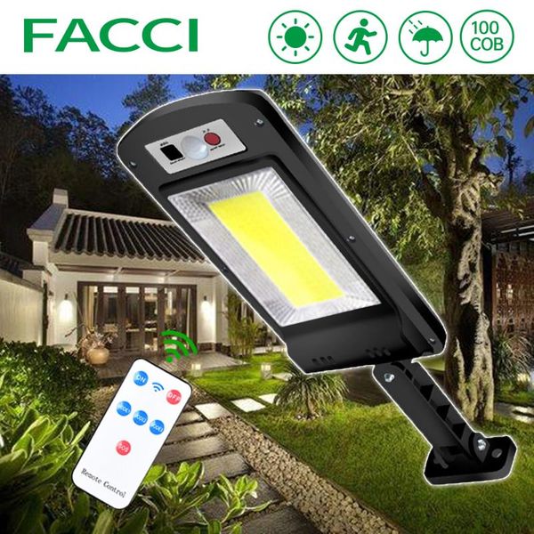 solar lamps facci 1x100cob light outdoors 3 modes pir motion sensor for garden wall smart remote control street lamp waterproof
solar lamps facci 1x100cob light outdoors 3 modes pir motion sensor for garden wall smart remote control street lamp waterproof