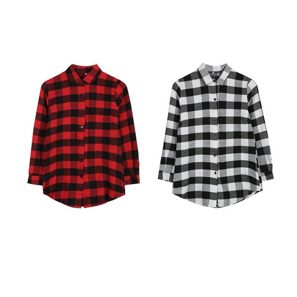 women's blouses & shirts fashion casual spring fall women ladies long length sleeve turn-down plaid slim 2 colors, White
women's blouses & shirts fashion casual spring fall women ladies long length sleeve turn-down plaid slim 2 colors, White