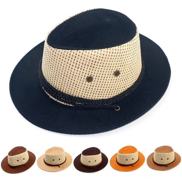 summer men's outdoor cowboy straw lattice hat beach hat sun visor sun visor hat small, Blue;gray
summer men's outdoor cowboy straw lattice hat beach hat sun visor sun visor hat small, Blue;gray