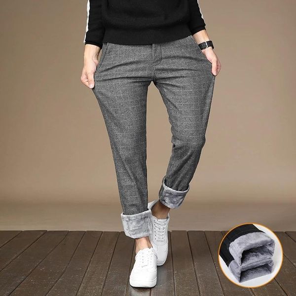 men's pants 2021 winter warm casual man business elasticity slim thick plus velvet trousers male brand clothing, Black
men's pants 2021 winter warm casual man business elasticity slim thick plus velvet trousers male brand clothing, Black