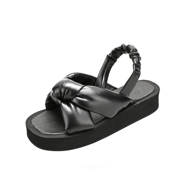 women faux leather twist strap platform sandals, Black
women faux leather twist strap platform sandals, Black