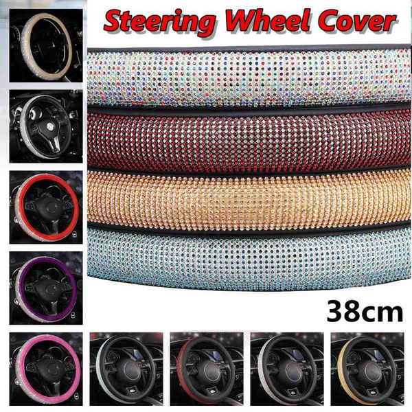 steering wheel covers leather car cover with crystal rhinestones for women girls interior accessories black/beige 15'' 38cm
steering wheel covers leather car cover with crystal rhinestones for women girls interior accessories black/beige 15'' 38cm