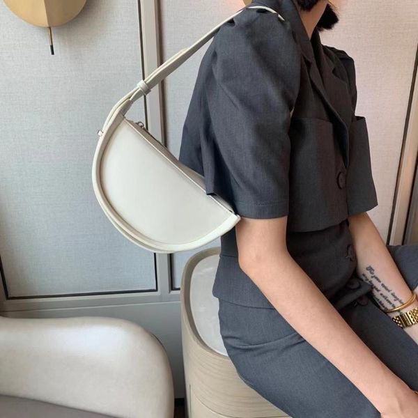 evening bags half moon shoulder bag for women 2021 designer crossbody black semi circle handbag lady's daily purse stylish saddle