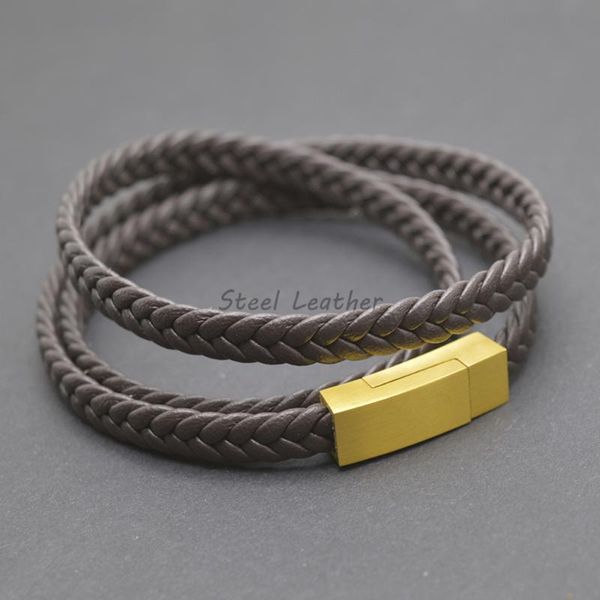 charm bracelets 5pcs/lot custom logo braided leather bracelet men for women jewelry multilayer clasps, Golden;silver
charm bracelets 5pcs/lot custom logo braided leather bracelet men for women jewelry multilayer clasps, Golden;silver