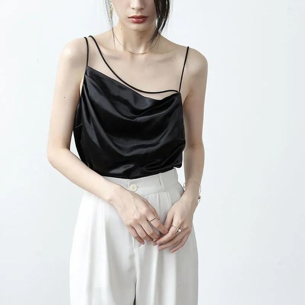 women's tanks & camis acetic acid satin strap bottoming shirt thin shoulder straps loose vest with soft and careful machine, White
women's tanks & camis acetic acid satin strap bottoming shirt thin shoulder straps loose vest with soft and careful machine, White