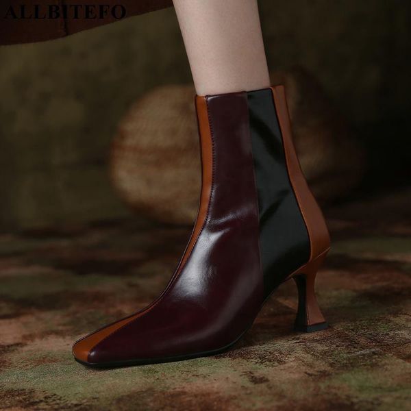 boots allbitefo mixed colors square toe soft genuine leather ankle autumn winter shoes fashion women heels, Black
boots allbitefo mixed colors square toe soft genuine leather ankle autumn winter shoes fashion women heels, Black