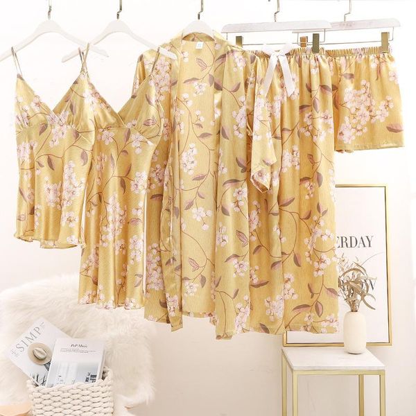 women's sleepwear 5pcs women lingerie robe gown sets nightdres print kimono bathrobe rayon sleep suit spring summer lounge homewear, Black;red
women's sleepwear 5pcs women lingerie robe gown sets nightdres print kimono bathrobe rayon sleep suit spring summer lounge homewear, Black;red