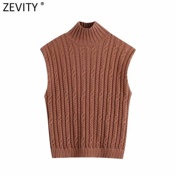zevity spring women fashion sleeveless casual slim knitting vest sweater ladies chic turtleneck eight twist pullovers s563 210603, White;black
zevity spring women fashion sleeveless casual slim knitting vest sweater ladies chic turtleneck eight twist pullovers s563 210603, White;black