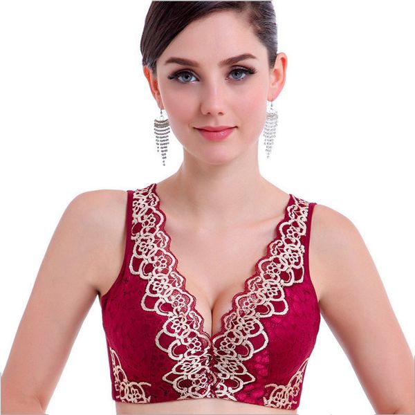 lace beautiful back bra without steel ring deep v push up adjustable accessory breast push up bra thick thin section bra factory direct sale, Red;black
lace beautiful back bra without steel ring deep v push up adjustable accessory breast push up bra thick thin section bra factory direct sale, Red;black