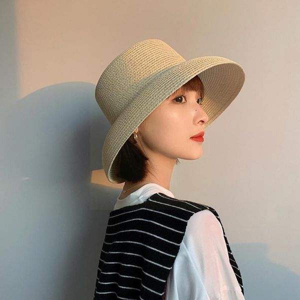 wide brim hats women summer french hat black small straw seaside female beach simple accessories k6s1, Blue;gray
wide brim hats women summer french hat black small straw seaside female beach simple accessories k6s1, Blue;gray