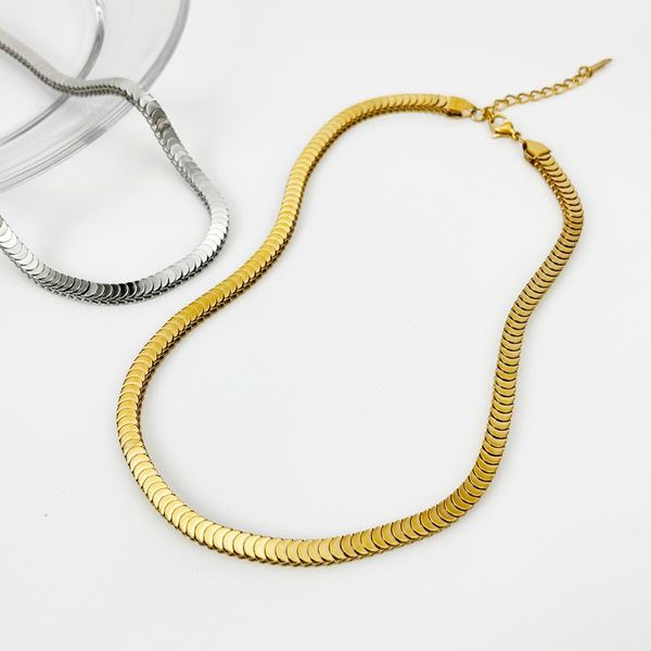 chains peri'sbox design gold silver color flat snake chain choker stainless steel folded necklace hip hop jewelry
chains peri'sbox design gold silver color flat snake chain choker stainless steel folded necklace hip hop jewelry