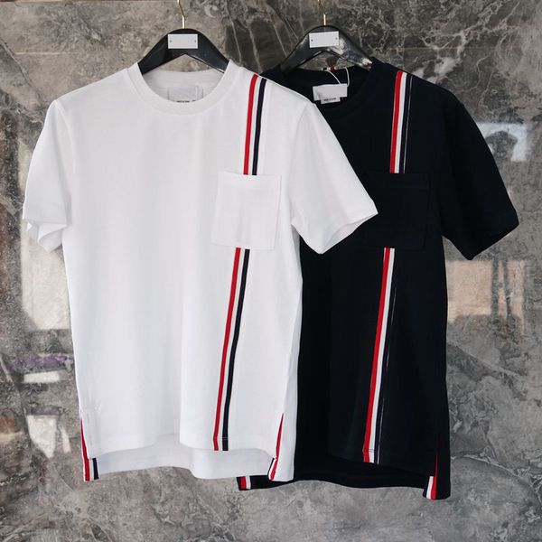 t shirt new fashion tb thom brand o-neck collar striped short-sleeved t-shirt men women cotton spring summer clothing, White;black
t shirt new fashion tb thom brand o-neck collar striped short-sleeved t-shirt men women cotton spring summer clothing, White;black