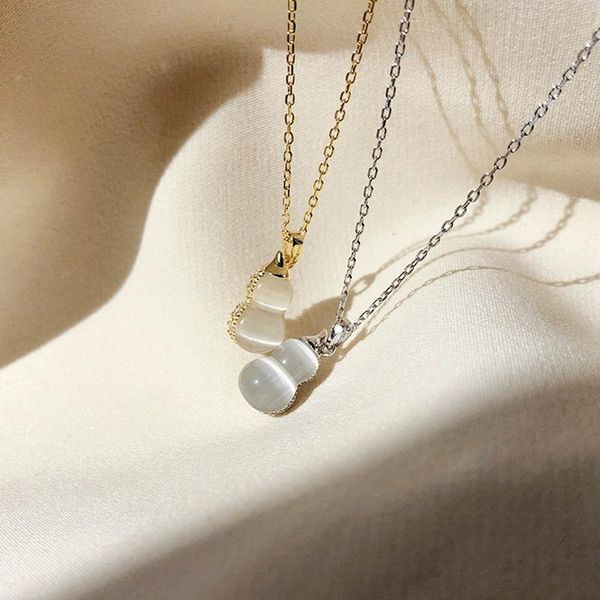 pendant necklaces necklace jewelry opal double-sided gourd female women clavicle chain valentine's day gifts, Silver
pendant necklaces necklace jewelry opal double-sided gourd female women clavicle chain valentine's day gifts, Silver